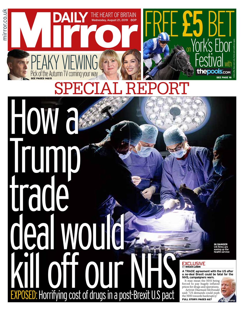 TWMomentum's tweet photo. Boris Johnson's sweetheart trade deal with Donald Trump puts the NHS at serious risk.

You can't trust the Conservatives with our NHS. https://t.co/SoVxZZC2Tm