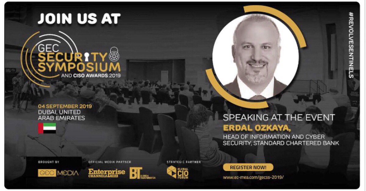 drerdalozkaya's tweet photo. I am #proud to announce That I have been nominated to be one of the most influencer and successfull #cybersecurity profossinal in the #middleeast  region, I have also been invited to  deliver a  keynote in the same event @StanChart @StanChartUAE #revolvesentinels https://t.co/Fm5TJZ0Yx1