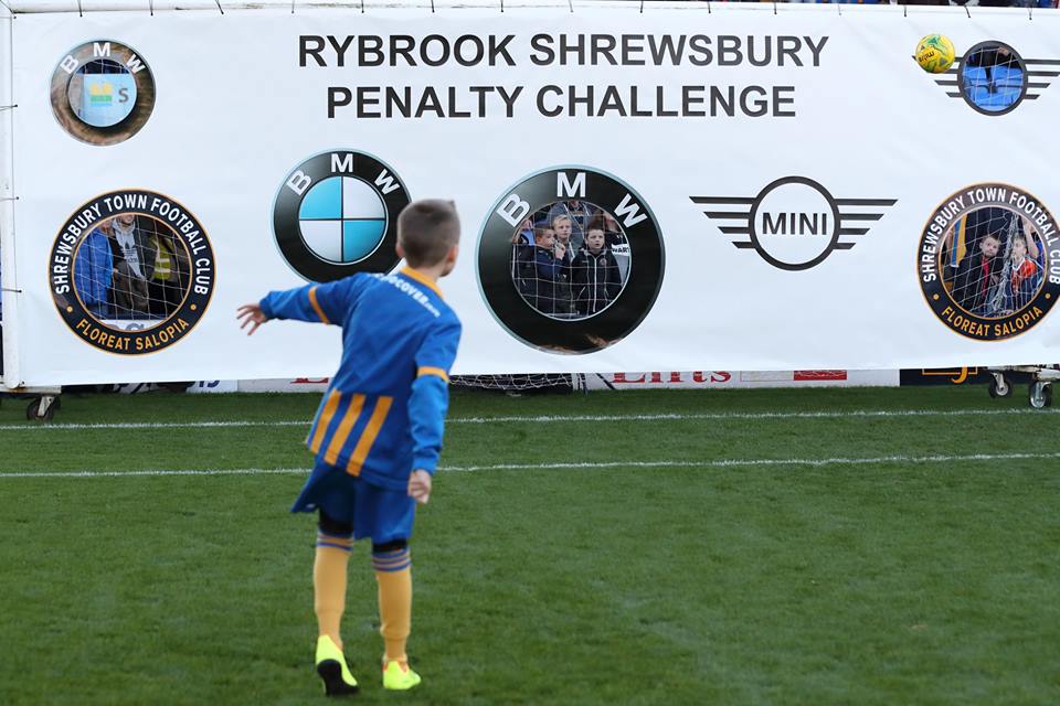 KEEP YOUR EYES PEELED FOR THE RYBROOK SHREWSBURY HALF TIME PENALTY CHALLENGE COMPETITION GOING LIVE ON FACEBOOK TONIGHT, FOR THIS WEEKENDS @shrewsweb GAME! 

IF YOU DON'T FOLLOW US ON FACEBOOK YET, LIKE OUR PAGE AND GET INVOLVED! 

Facebook: @RybrookShrewsburyBMW