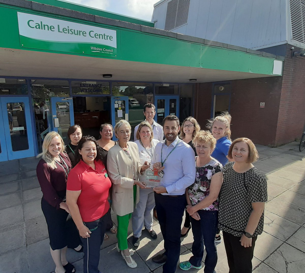 Sport4Wiltshire's tweet photo. #BigPledge Most Active Wiltshire Council Team receiving their winners trophy from @wilcolyneham @wiltscouncil https://t.co/ibZ4bMLXQW