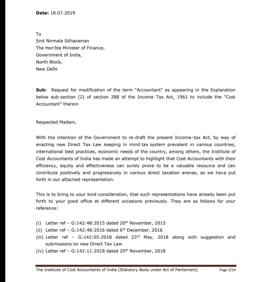 DhritimanDatt's tweet photo. @FinMinIndia @nsitharaman @nsitharamanoffc @Anurag_Office @ianuragthakur @IncomeTaxIndia @SubramanianKri @rajeevkumr Much awaited #DTC was 1st announced in 2010..9 yrs back..in d past yrs v hv seen cmplete overhauling of #IDT..#Sec35(5) of #CGSTA given CMAs equal power in #GSTAUDIT now it's high time #ICMAI #CMAs must b given equal weightage as #ICAI #CAs #Sec288(2) of #ITA needs #amendment https://t.co/UjAe47YqoS