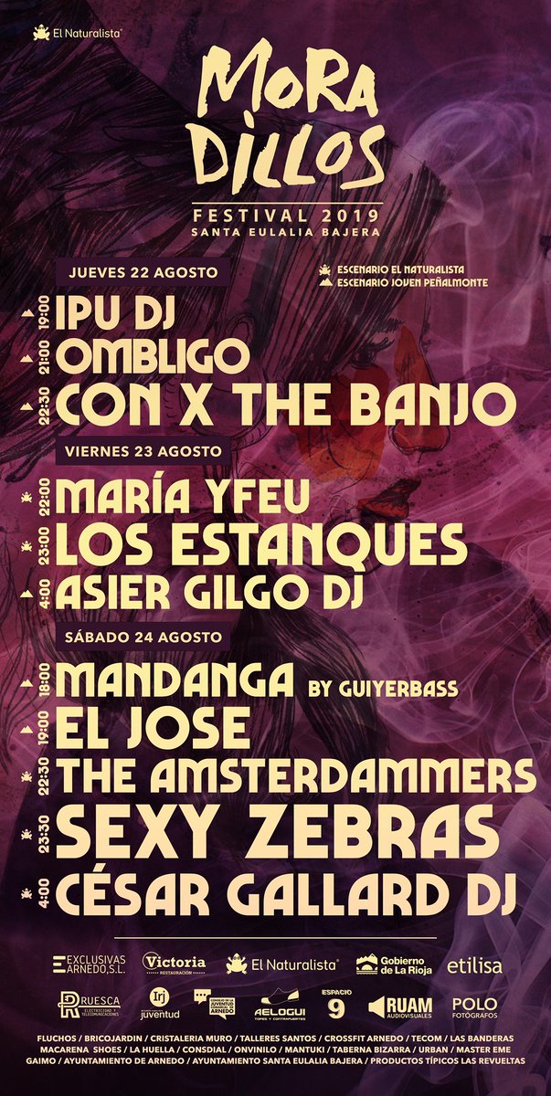 ¡Mañana arranca <a href="/MoradillosF/">MoradillosFestival</a> ! Un festival diferente que no deberías perderte!.
3 días con la mejor música, el mejor ambiente y accesible para todos. 💜 ¿Estás preparado?