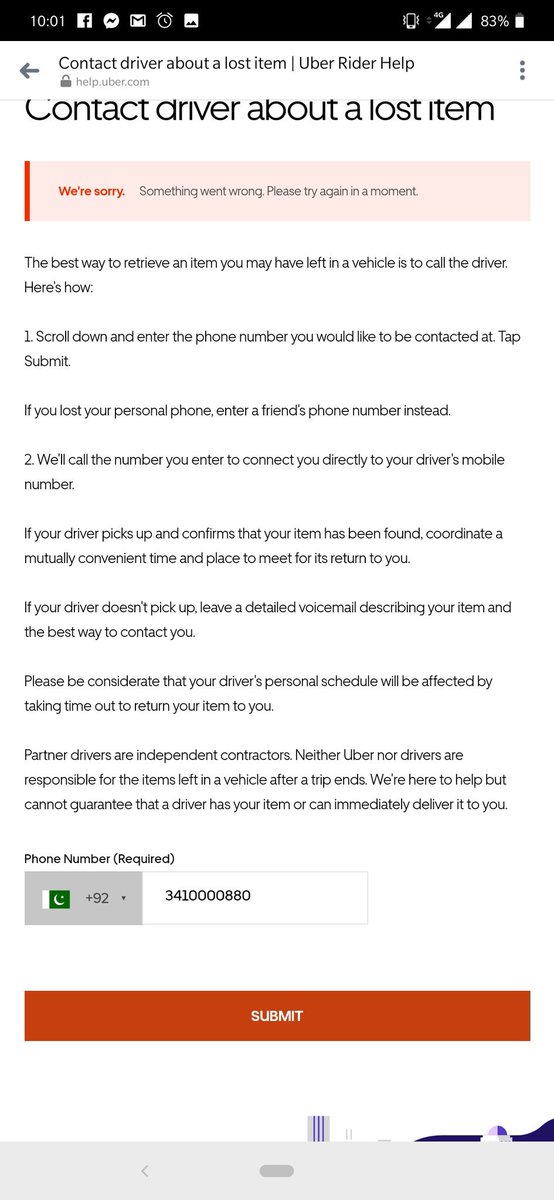 khushiii1995's tweet photo. @Uber_Support Continuously trying to submit my number but it's showing an error.. Tell me an alternative way please https://t.co/NvyXVdFqkY