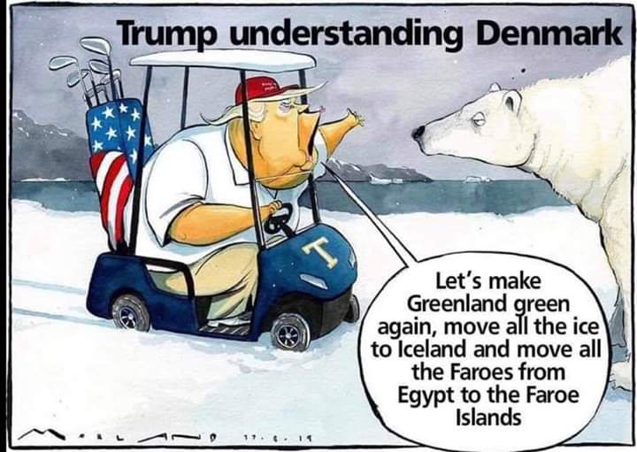 SiggiLamba's tweet photo. @realDonaldTrump understanding Denmark #dkmedier #fomedier #FaroeIslands #knr #dkpol #farpol #Groenland #grpol https://t.co/AmDE4irjPu