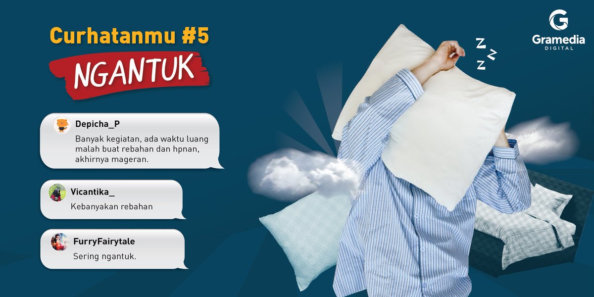 gramediaebooks's tweet image. Untuk kamu yang sulit #MerdekaDari rasa kantuk dan malas, hal pertama yang perlu kamu ingat adalah: membaca juga bisa jadi kegiatan yang kamu lakukan sambil rebahan dan malas-malasan.