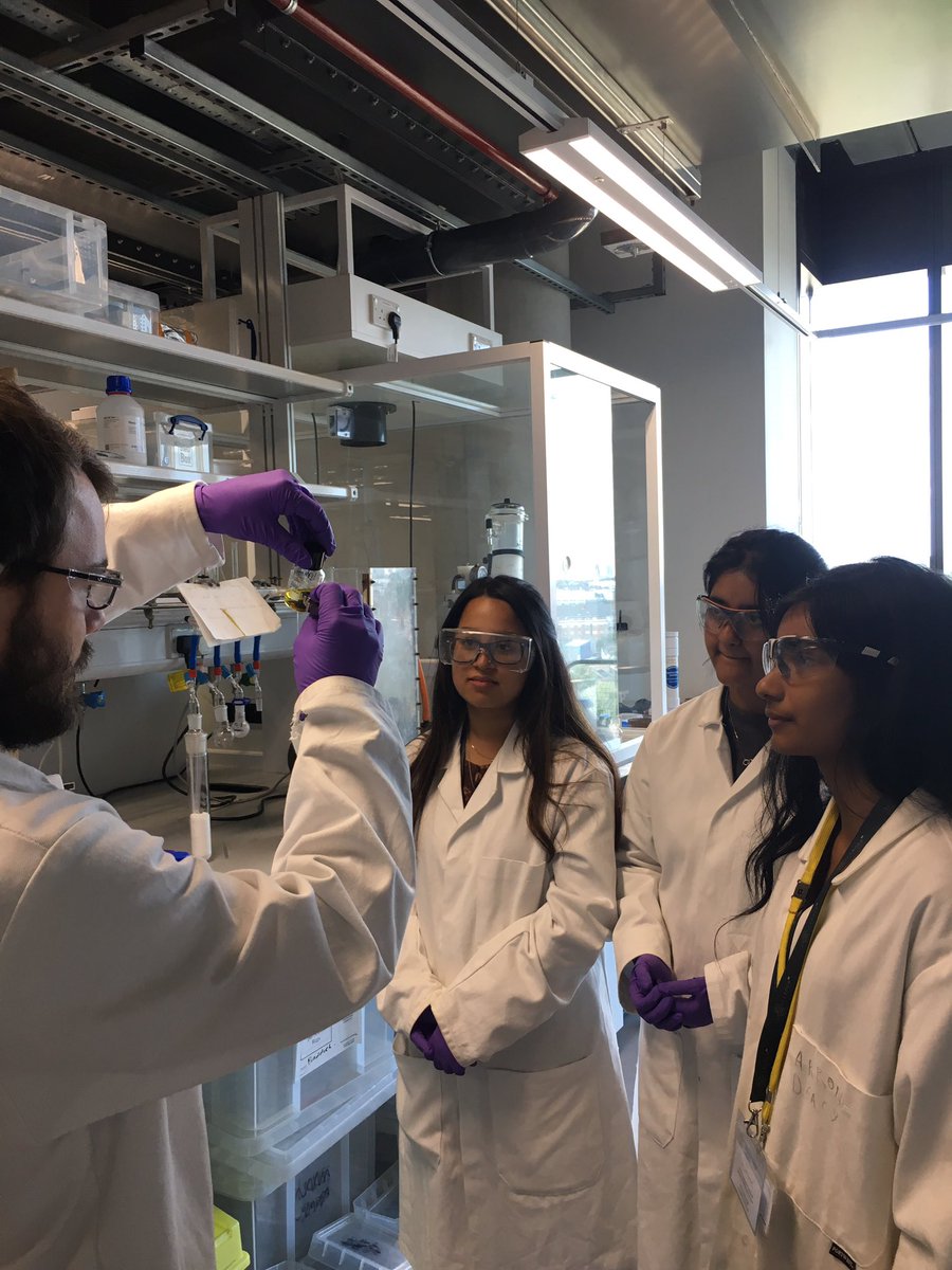 mikkaila's tweet image. Took the @in2scienceUK gang upstairs to see the labs &amp;amp; Ryan showed us some pretty cool ionic liquids - including these magnetic little beauties! #getin2science