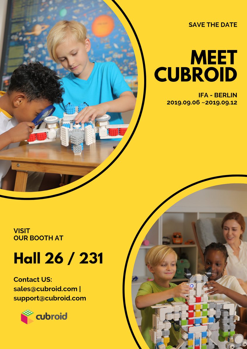 cubroid's tweet photo. Go CUBROID ! IFA 2019... #edutech2019 #gitex2019 #ifa2019 #educational #toyfair #cubroid #artibo #codingforkids #stemkids #stemeducation #steameducation #edtech #robotics #engineeringforkids #stem #steam #stemforkids #learntocode #codingisfun #stemtoys https://t.co/iFgZZU4uvb