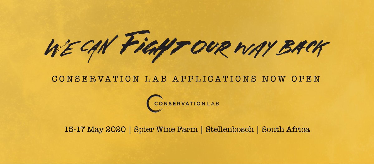 Conservation Lab 15-17 May 2020 - if you want to make the travel industry a stronger force for conservation, create tangible change, build your network, and connect with like-minded conservationists APPLY here: conservation-lab.com  

#WeCanFightOurWayBack