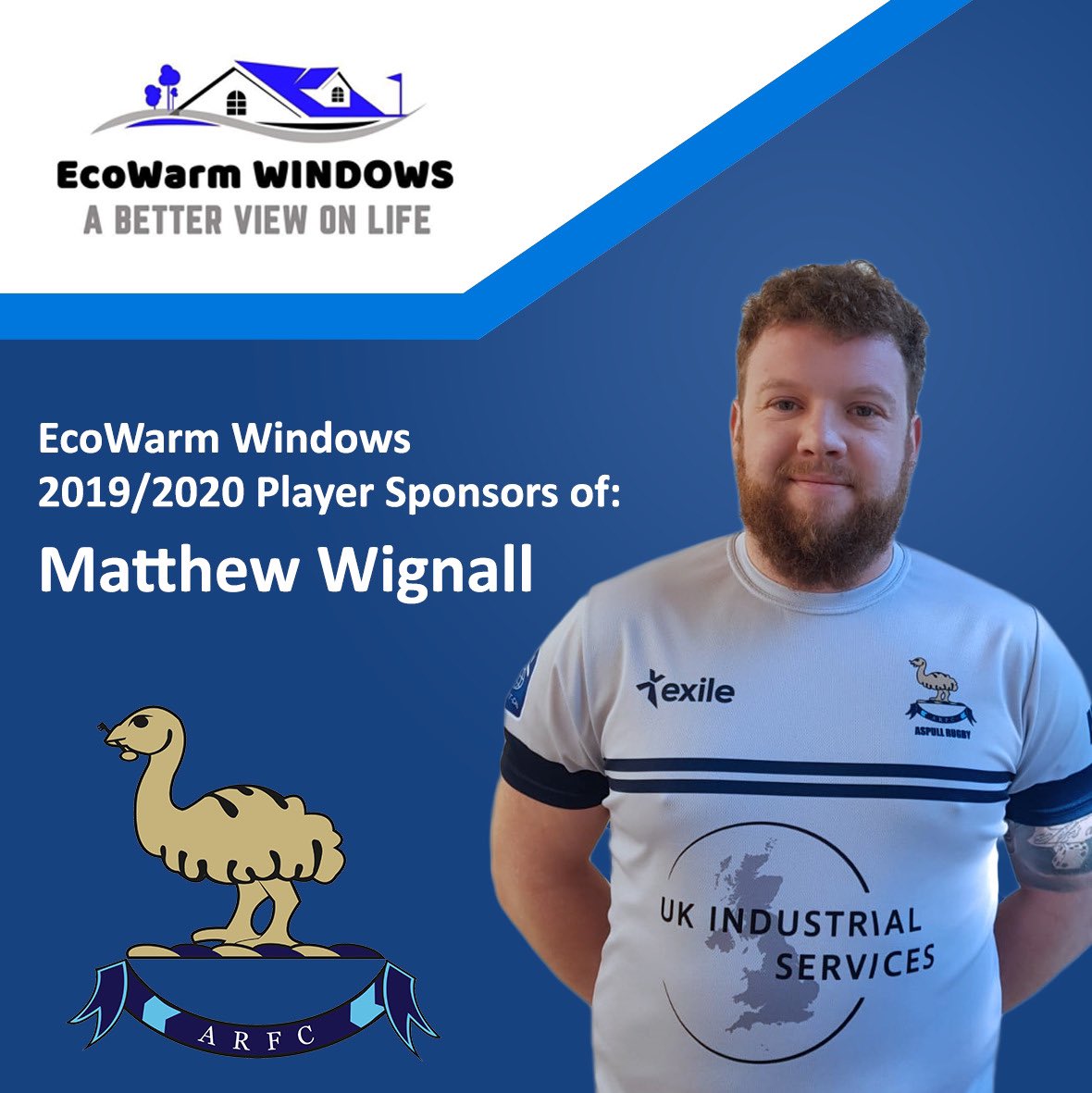 Aspullrfc's tweet image. @ecowarmwindows are a Blackrod based company and have sponsored Aspull forward @mattwig92 for the 19/20 season.
Make sure you get your windows ready for winter with their range of new windows or window repairs
Check out their site ecowarmwindows.co.uk
#uptheemus #aspullrfc