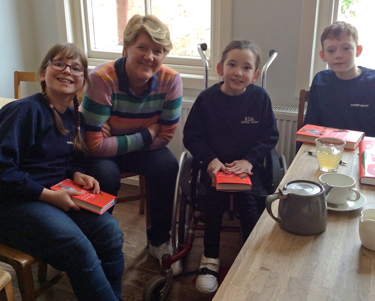 BorderGroupRDA's tweet photo. Some children from our group meet Clare Balding at the book shop in St Boswells 🌟 https://t.co/F4jhrHszpu