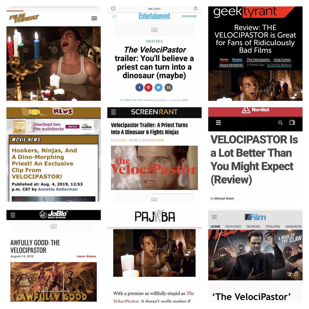 JeffOCPR's tweet photo. What an honour it’s been to spearhead the campaign for #TheVelocipastor this year! It’s the prehistoric pic that’s turned into quite the monster! Appreciate all the ink! the film is OUT NOW on digital and disc!
#media #movies #comedy #horror #dinosaur #priest #masscoverage https://t.co/AL1XuTWx29