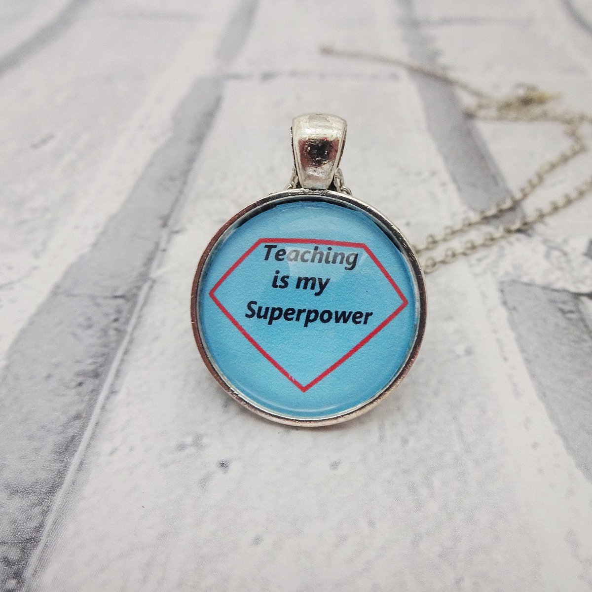 Special Teacher Quote Silver Necklace