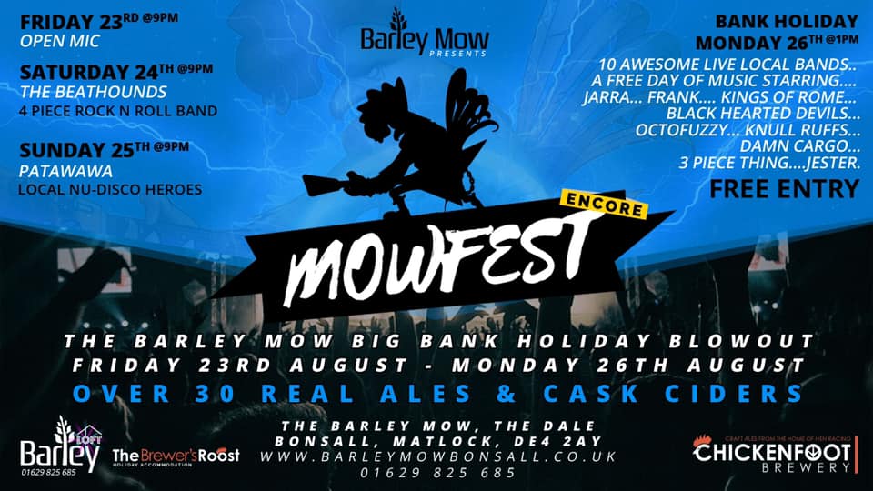 Join us this weekend for our #beer, cider &amp; music festival 🎶 - MowFest! Featuring over 30 ales &amp; ciders (including our own) as well as live music from amazing bands including rising stars 🌟 <a href="/patawawa/">Patawawa</a>. Don't miss our Big Bank Holiday Blowout!