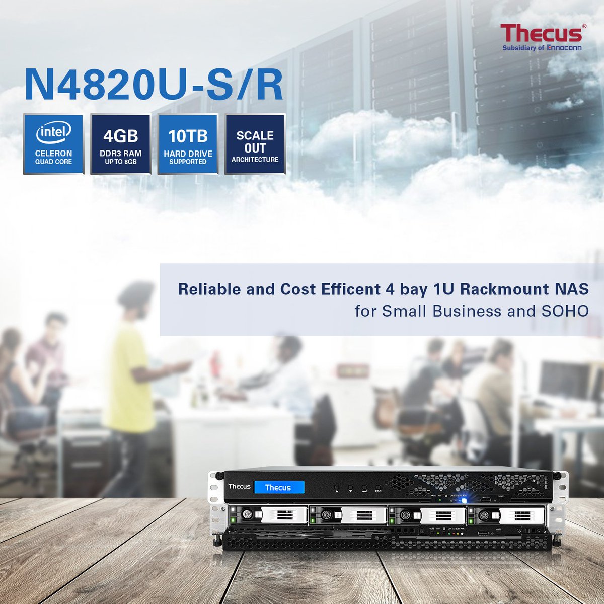 ThecusME's tweet photo. N4820U-S/R🤩
Reliable 4-bay 1U rackmount series for SMB and SOHO 🔥
Intel® Celeron N3450 Quad Core
4GB of DDR3 RAM
#server #follow #datacenter #Thecus #NAS #tech #webhosting #hosting #technology #data #storage #cloudhosting #Business #Office #Linux https://t.co/ubkHQ8Rx1q
