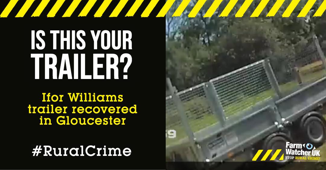 FarmWatcherUK's tweet image. IS THIS YOUR TRAILER? #Gloucester

The Ifor Williams branded trailer was recovered by officers on Naas Lane in Quedgeley on Thursday (15 August 2019)
 Call 101 quoting incident 169 of 15 August. 
#ruralcrime #BBCFocusOnFarming @Glos_Police @BBCGlos