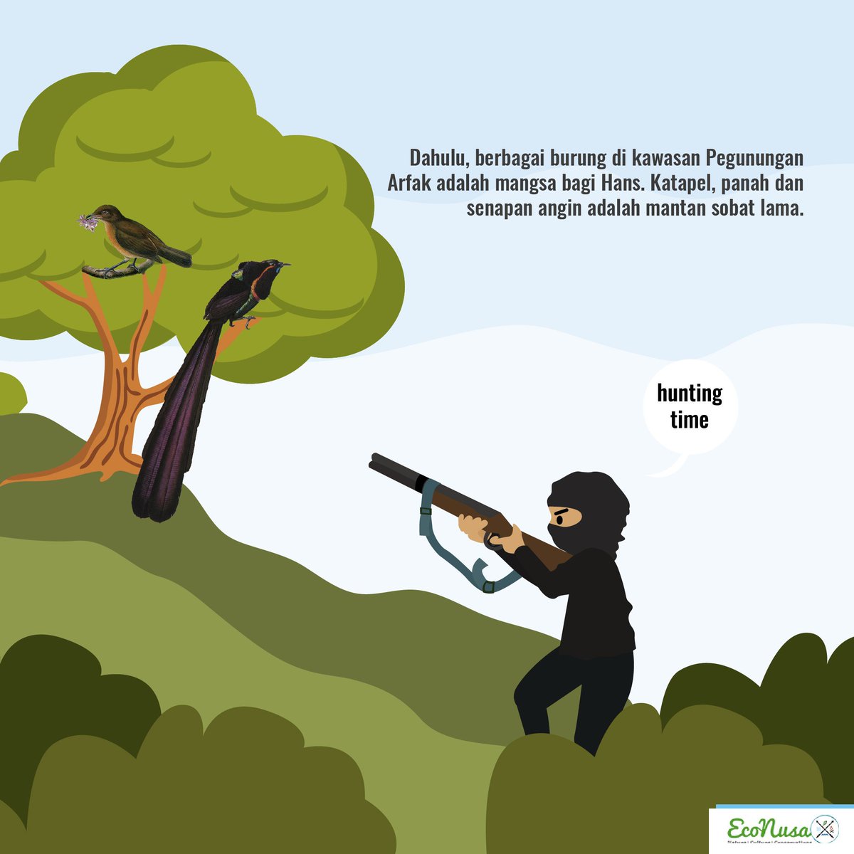 econusa_id's tweet photo. Sekarang Hans Mandacan termasuk salah satu pelaku ekowisata, loh. Ia sangat memahami keberadaan hutan dan biodiversitas di dalamnya
#econusa #papua #papuabarat #beradat #jagahutan #papuaberdaya #hutan #forest #ecotourism #bird #birdwatching #culture #human #nature https://t.co/iopIdQYfY2