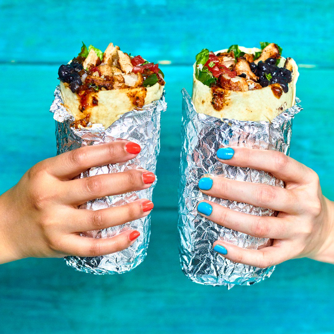 Spot the difference... 🔎One of these beauties ISN'T a chicken burrito. Can you tell which one's which?  🐓🌱#VeganBurrito