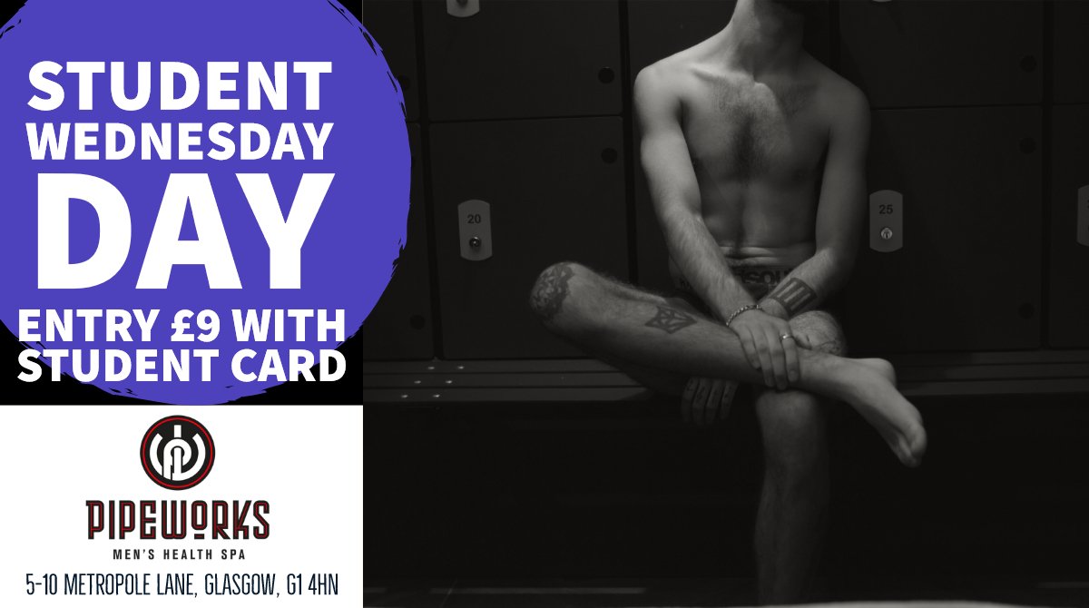 PipeworksGLW's tweet photo. #ThePipeworksGlasgow #Pipeworks #GaySauna #HealthClub #AllMenSauna #Glasgow #Glasgay #HealthSpa #LGBTQ #Steamroom #Jacuzzi #placetobe #Relax #Enjoy #studentwednesday #Wednesday #studentday #Darkroom #PrivateCabins https://t.co/kJ4HkAPvKN