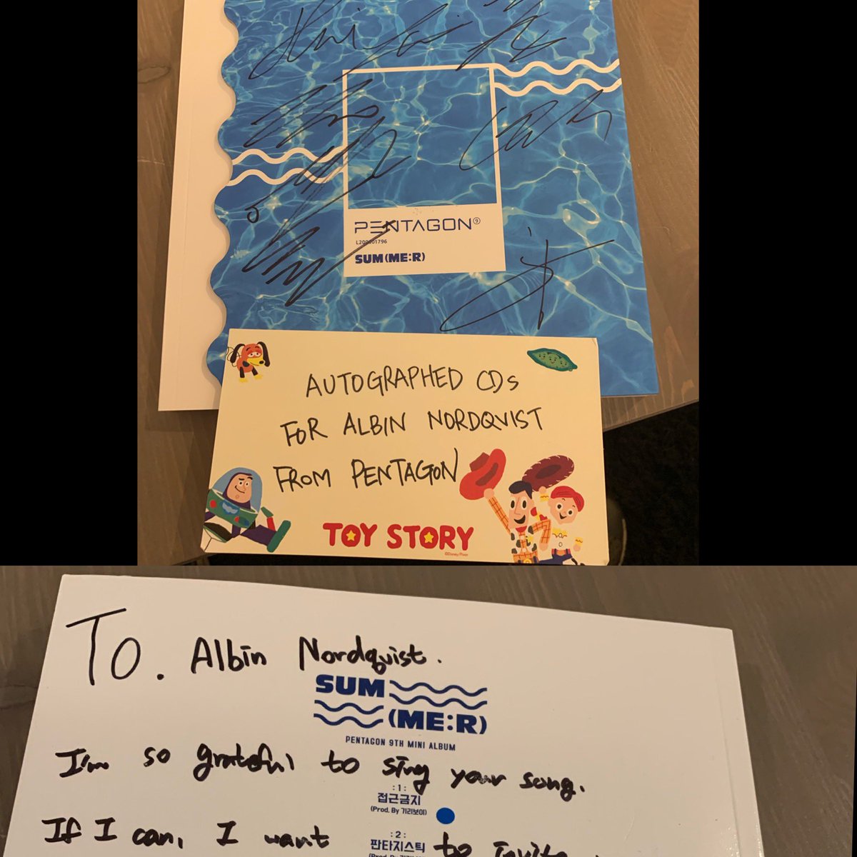 AlbinNordqvist's tweet image. Wow! 🥇This is the Cutest Sample-CD I’ve ever received! 🥰 Thank you so much @CUBE_PTG !!! I love the Toy Story- Card! 😂 Proud to have worked with you! 🙌🏻🙌🏻🙌🏻 #PENTAGON #SUMMER #cubeent #Happiness #SHA_LA_LA