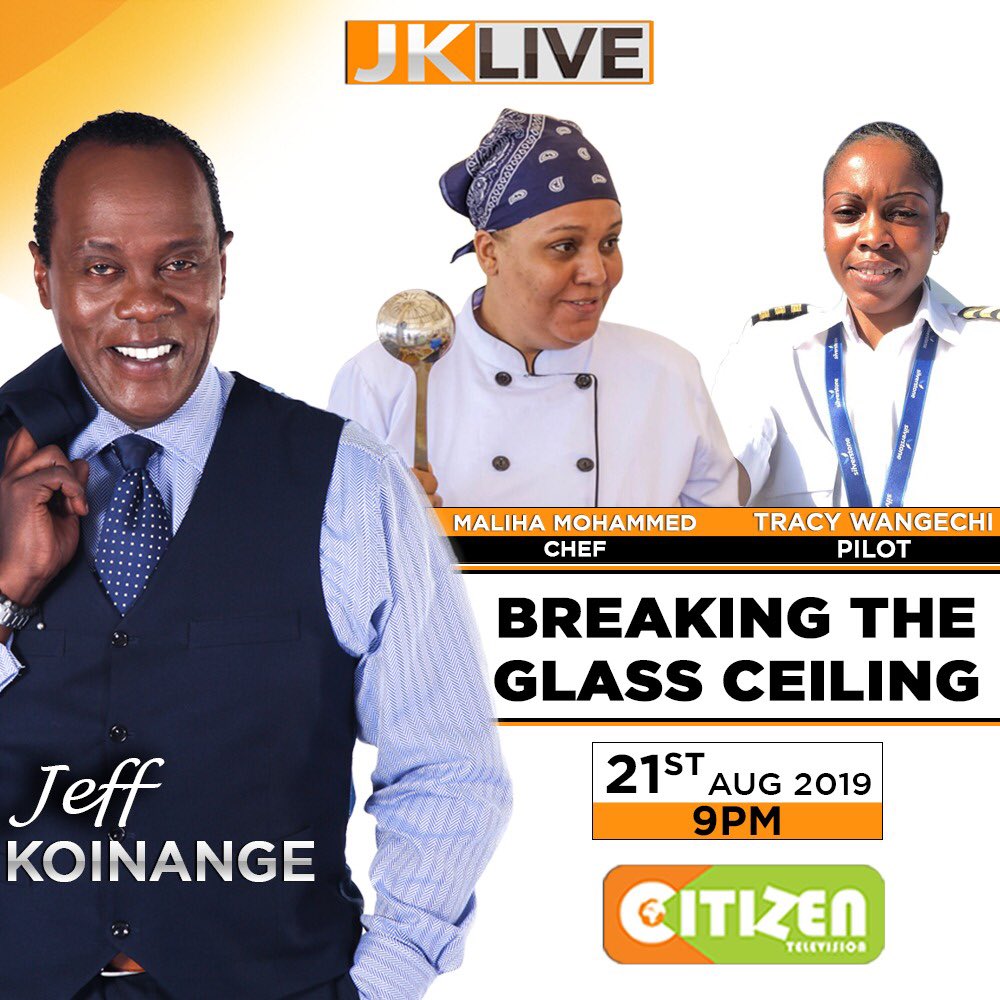 nyar_gero's tweet photo. On #JKLive tonight are ladies breaking the glass ceiling. Sky is never the limit for Maliha Mohammed and Tracy Wangechi. They're on the bench with @KoinangeJeff on @citizentvkenya  at 9pm. You don't want miss!! https://t.co/RQlG67d8h0