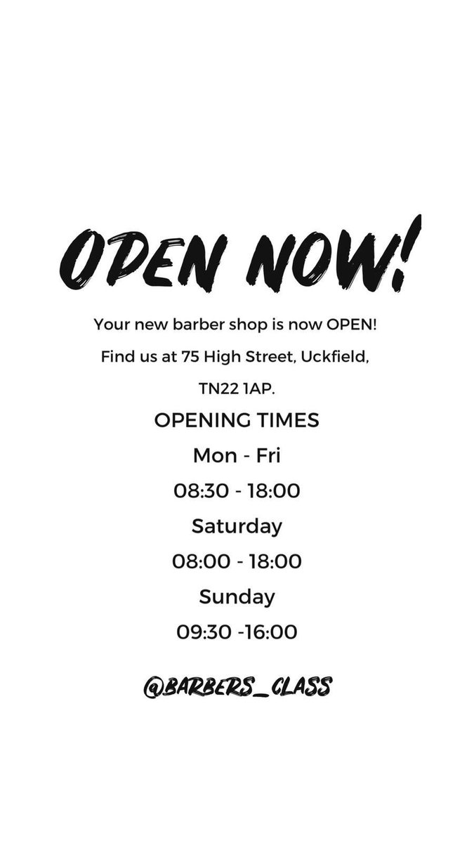 barbers_class's tweet photo. @UckfieldNews your new barber shop has now opened! Find us located in the high street. #barbers #barber #uckfield https://t.co/tuRxaqg7G5
