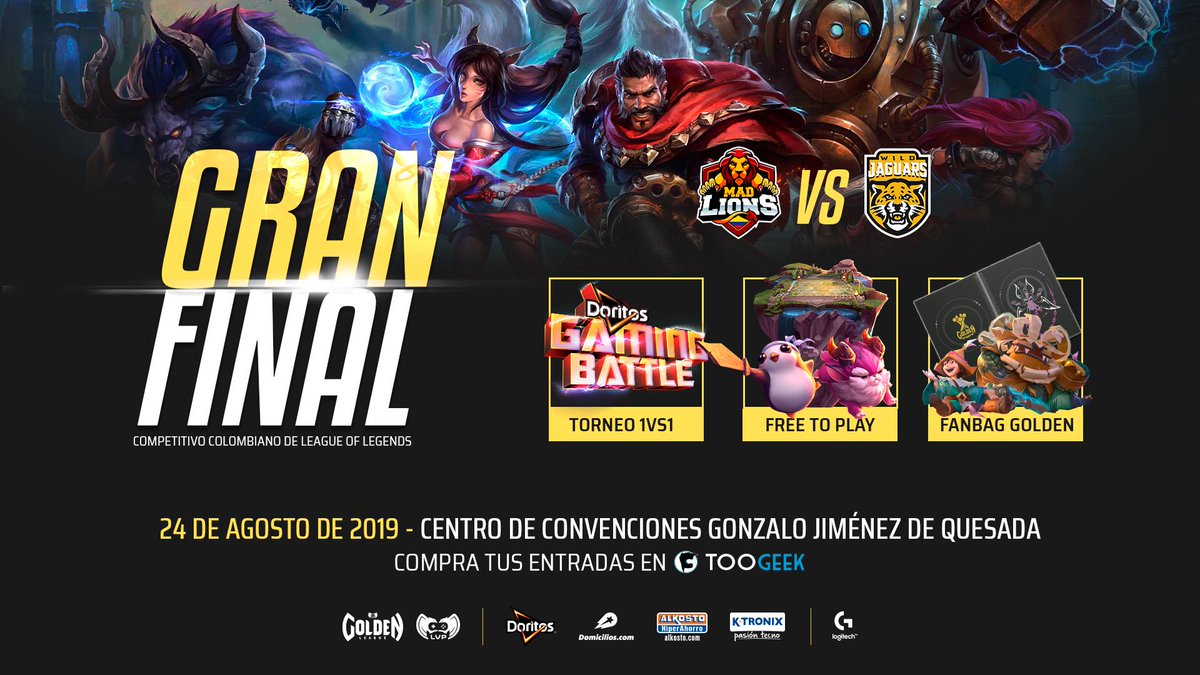 🐅JAGUARES!!! Ya casi es hora, faltan 3⃣ días para la Gran Final de la #GoldenXLVP 🇨🇴 contra el actual Campeón <a href="/MADLionsEC_CO/">MAD Lions E.C. Colombia</a> 🦔veremos quien tiene las garras mas afiladas.🔥
--
Compra tus boletos en: linktr.ee/GoldenXLVP?fbc…
--
¡Ven y ruge con nosotros 👊!: 
#⃣ #Gowjcolombia
--