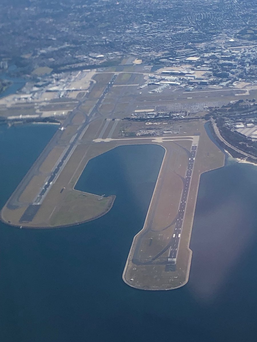 coff1's tweet photo. Has Sydney airport ever been so quiet - spot the plane....  strong winds = long delays but happy to arrive safely.  #SafetyFirst https://t.co/1oln2xitoI