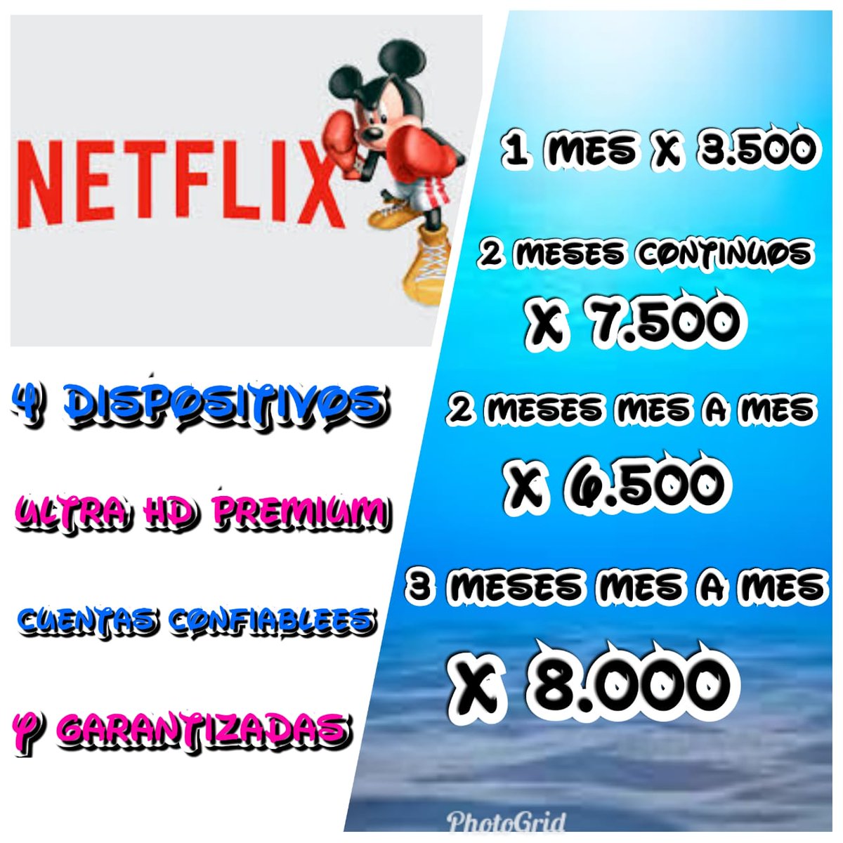 monkey_luffy77's tweet photo. Venta de cuentas netflix
100% confiable

Ahora es momento de ver tus series favoritas con tu familia a un precio justo
Y sin estafas
Y escuchar tu musica favorita con spotify 
Cuando tu quieras

Solo chile https://t.co/I1O2l5z7PH