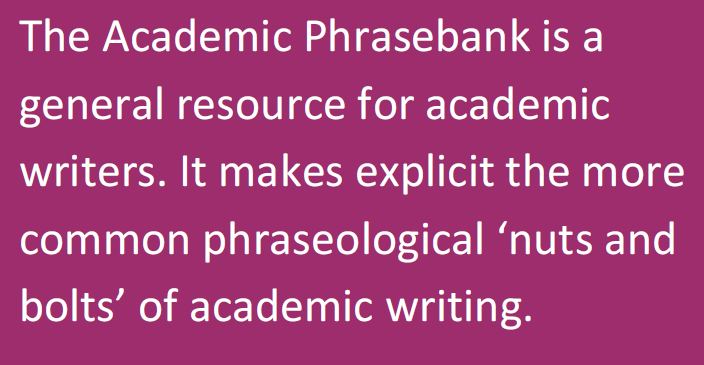 We think you will find the Manchester Academic Phrasebank very useful. It is can assist you in thinking about content and organization of your paper.  Or it can simply help you find the right phrase to use when you're stuck. #PharmEd #WritingCommunity 

phrasebank.manchester.ac.uk