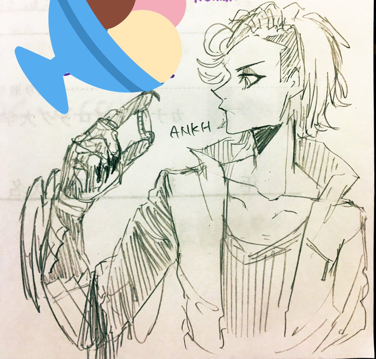 きょうのらくがき まはちゃんのがわ果てしなく描きやすいなって 資料見てないからふんわりだけど 