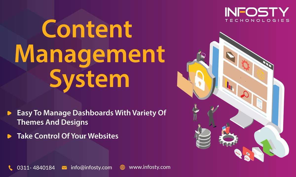 InfostyT's tweet image. Manage your website by yourself with the help of Content Management System (CMS). infosty Technologies develop the best CMS for its clients. For more information, contact us at (042) 35304353
#CMS #cmsDeveloper
#cmsdevelopment #cmsDevelopmentInLahore #cmsDevelopmentServices