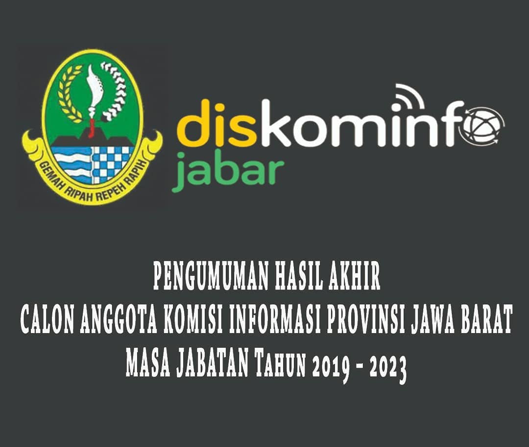 PRFMnews's tweet photo. PENGUMUMAN HASIL AKHIR CALON ANGGOTA KOMISI INFORMASI PROVINSI JAWA BARAT MASA JABATAN Tahun 2019 – 2023
#KIP2019 #diskominfojabar #AdvPRFMAgustus https://t.co/0NRkYgwUX9