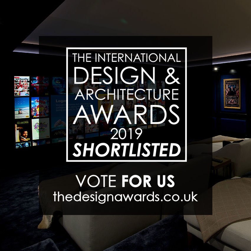 Voting is now open for the International Design &amp; Architecture Awards 2019 and we're shortlisted in the Best Home Cinema category.
​If you love this cinema as much as us, please take the time to vote for us at thedesignawards.co.uk.