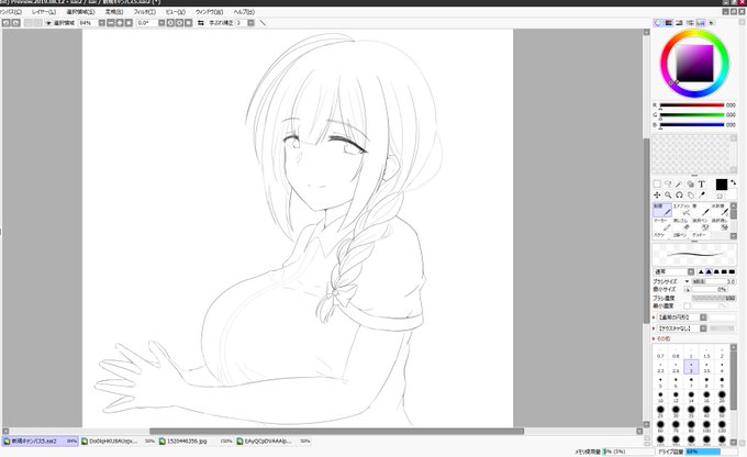 千雪さん描き中… 