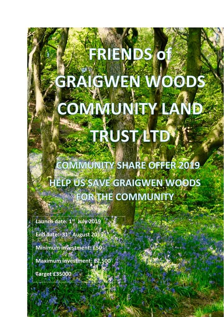 We're doing well with the share offer to buy Graigwen Woods but we really need your support to reach our target! Find us here facebook.com/friendsofgraig… or message us for more details! @WalesCoOpCentre @ClaudiaCSWales <a href="/PontyTC/">PTC</a> <a href="/tgraham1421/">Tony Graham</a> <a href="/BeeFriendlyPont/">Bee Friendly Ponty</a> @YourPontypridd