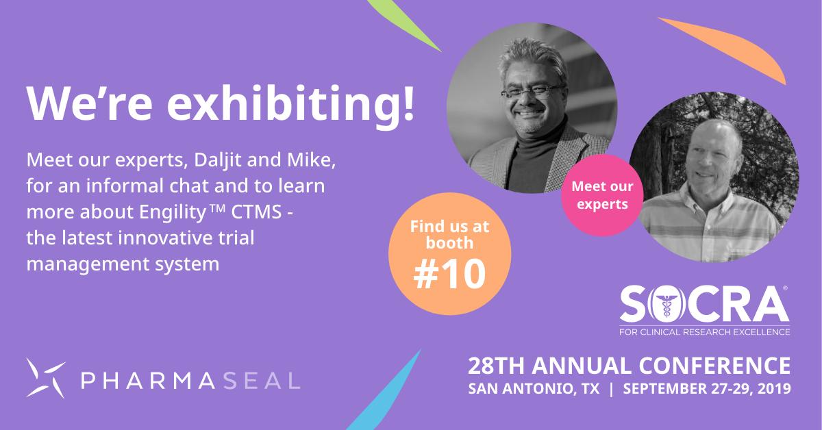 pharmaseal's tweet photo. SOCRA Annual Meeting is just over a month away and we are looking forward to exhibiting at our first show! If you wish to schedule a meeting with the team please drop us line via info@pharmaseal.co #socra2019 #pharmaseal #ctms #clinicaltrials https://t.co/51HRZZNkEb