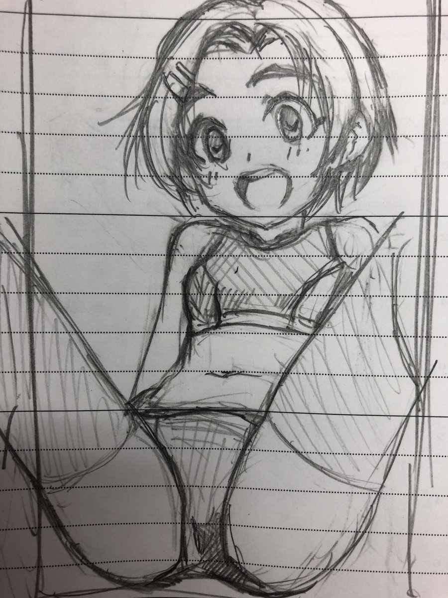 仕事上がりお疲れ様でした。お仕事であまりにもストレス感じたのでノートにざっとラフに楽描きしたら薫ちゃん描いていて凄く和みましたwやっぱ楽描きしたいぞ! 