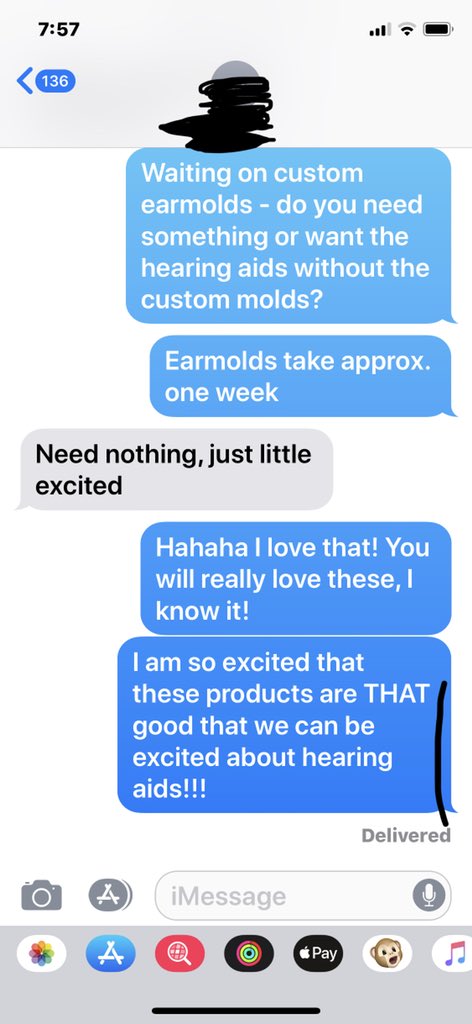 drfigliano's tweet photo. Starting the day off right when your patient text you before 8 AM asking about his new @starkeyhearing Ai hearing aids that he ordered two days ago #createexcitement #whiteglovetreatment #lifechanging #bestproducts #lovewhatyoudo https://t.co/O6LD7J2UEC