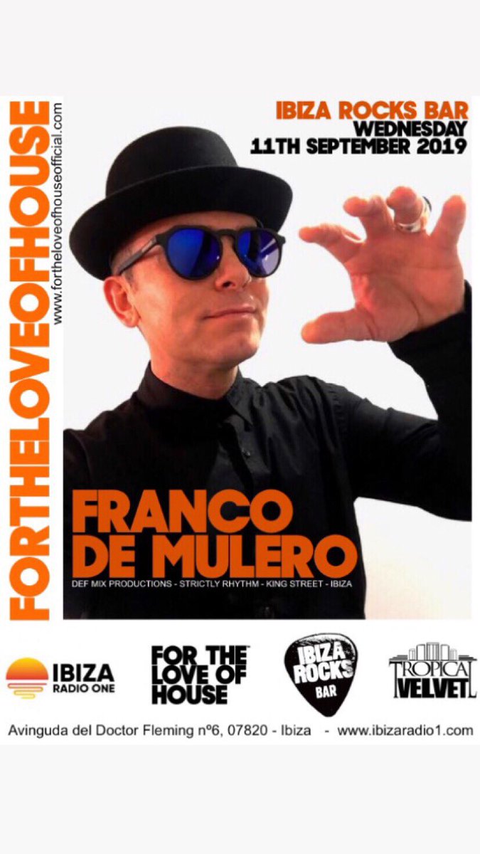 ftlohofficial's tweet photo. The brainchild of For The Love Of House head honcho @francodemulero sticks to what it knows and what it does best. BE READY IBIZA.
#ForTheLoveOfHouse #Clubwithlove #ftloh 🙌🏻 https://t.co/pEMzsIucPN