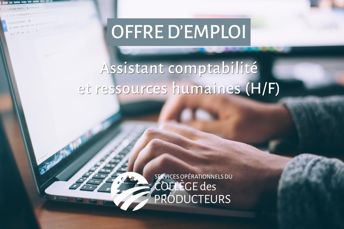 cd_producteurs's tweet photo. Les services opérationnels du Collège des Producteurs recrutent ! Nous recherchons un Assistant comptabilité et ressources humaines (H/F) pour renforcer notre équipe.
Et si c'était vous ?
Info:https://t.co/lL4CVm03nJ
#job #emploi #offredemploi #recrutement #postulezmaintenant https://t.co/NZUZboSDcn