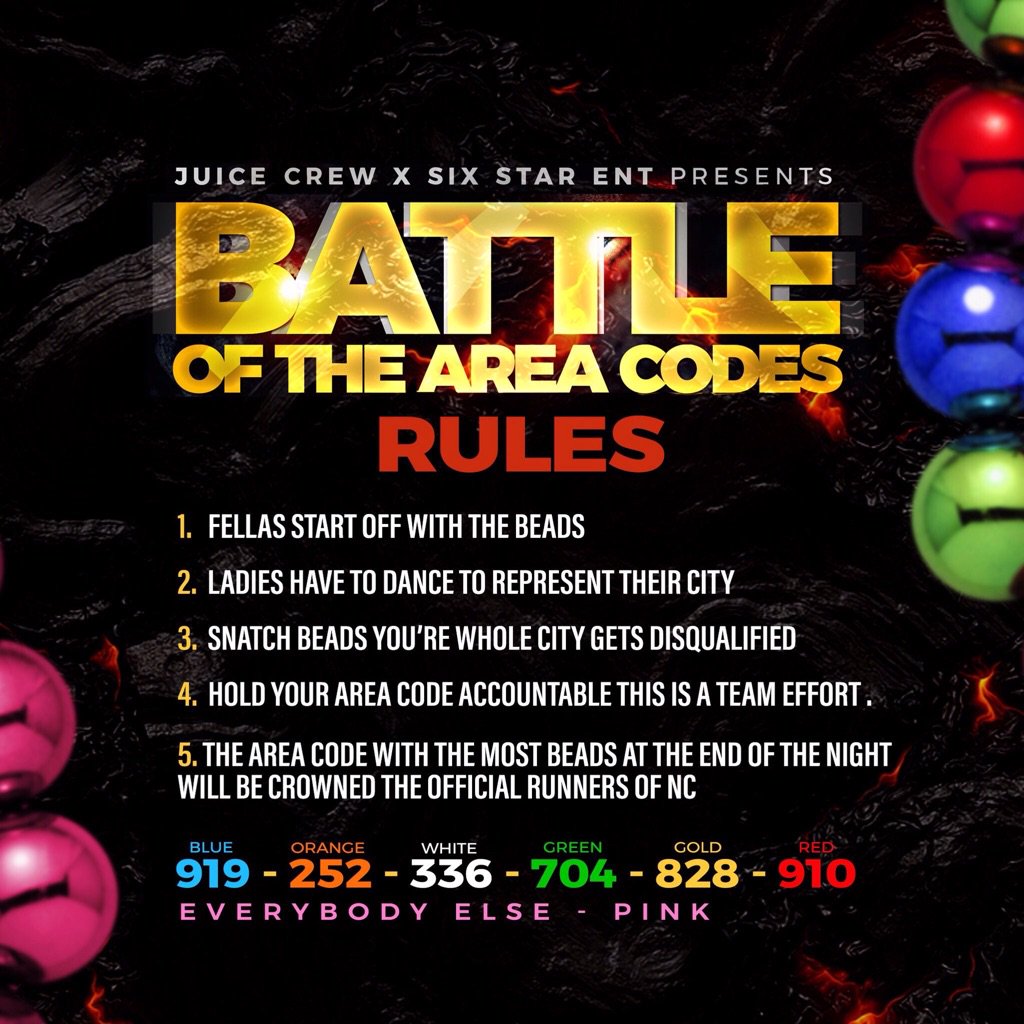 Karess__Ent's tweet photo. #KaressEnt x #Juicecrew x #SixStarEnt present #BattleOfTheAreaCodes @CDKonthemic big birthday bash September 7th #919 #252 #336 #704 #828 #910 #NCAT #UNCG #WSSU #BENNETT #ELON #HPU #LC 

Hit up @MrKaress for more info https://t.co/hyb2WDdicS