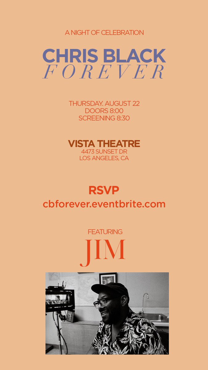 If you’re in LA this week go honour this great human and his work at the Vista on Thurs night. <a href="/TheBlack/">ᴄʜʀɪs ʙʟᴀᴄᴋ</a> forever x