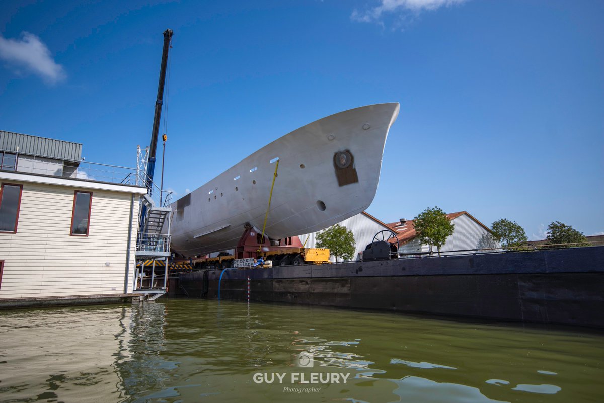 Dutchyachting's tweet photo. The 42.06m/ 137’1” #Istros, built by #Amsterdam #Shipyard G. de Vries Lentsch Jr. in 1954, arrived in #Makkum on April the 6th of this year and entered the #shed yesterday. Photos by YDS Fleury &amp; GuyFleury Photography. https://t.co/p0k5SgQERD