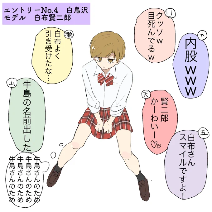 ハイキューキャラで女装コンテスト
続き

※女装、キャラ崩壊注意 