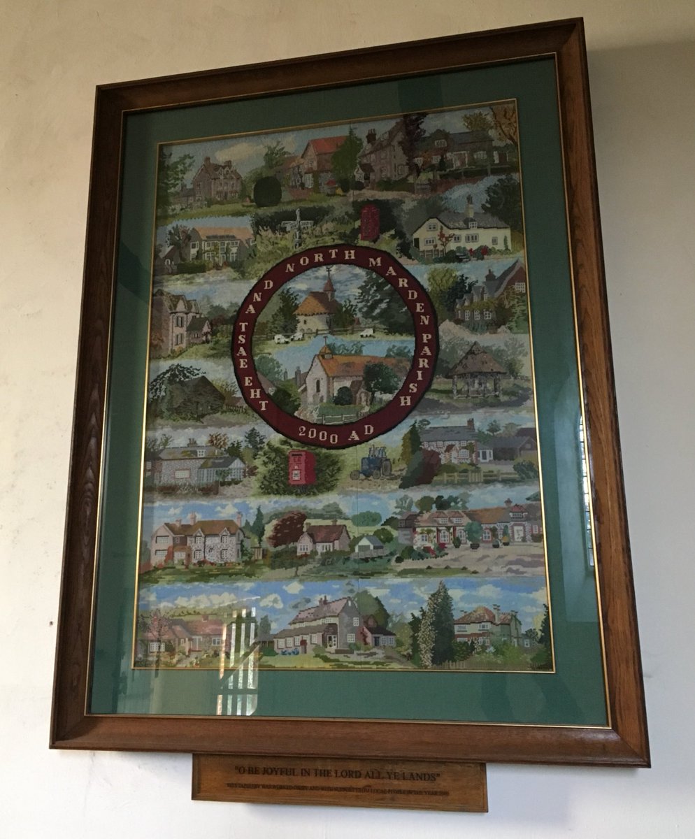 EngChurchPics's tweet photo. And that millennium fresco from St Hubert, #Idsworth which features itself on the right hand side.
And a millennium embroidery for the East and North Marden Parish. https://t.co/mvbl1Uf7pk