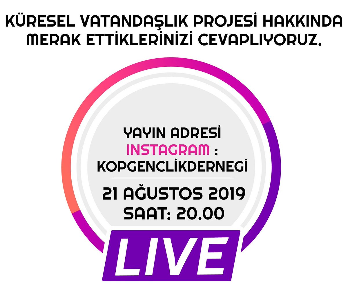metagencleri's tweet photo. 21 Ağustos 2019 saat: 20.00'da instagram üzerinden gerçekleştirilecek canlı yayında @ahmetkatiksiz, Küresel Vatandaşlık Projesi ile ilgili soruları cevaplıyor, akşam görüşmek üzere... https://t.co/4aFbhSz3bb