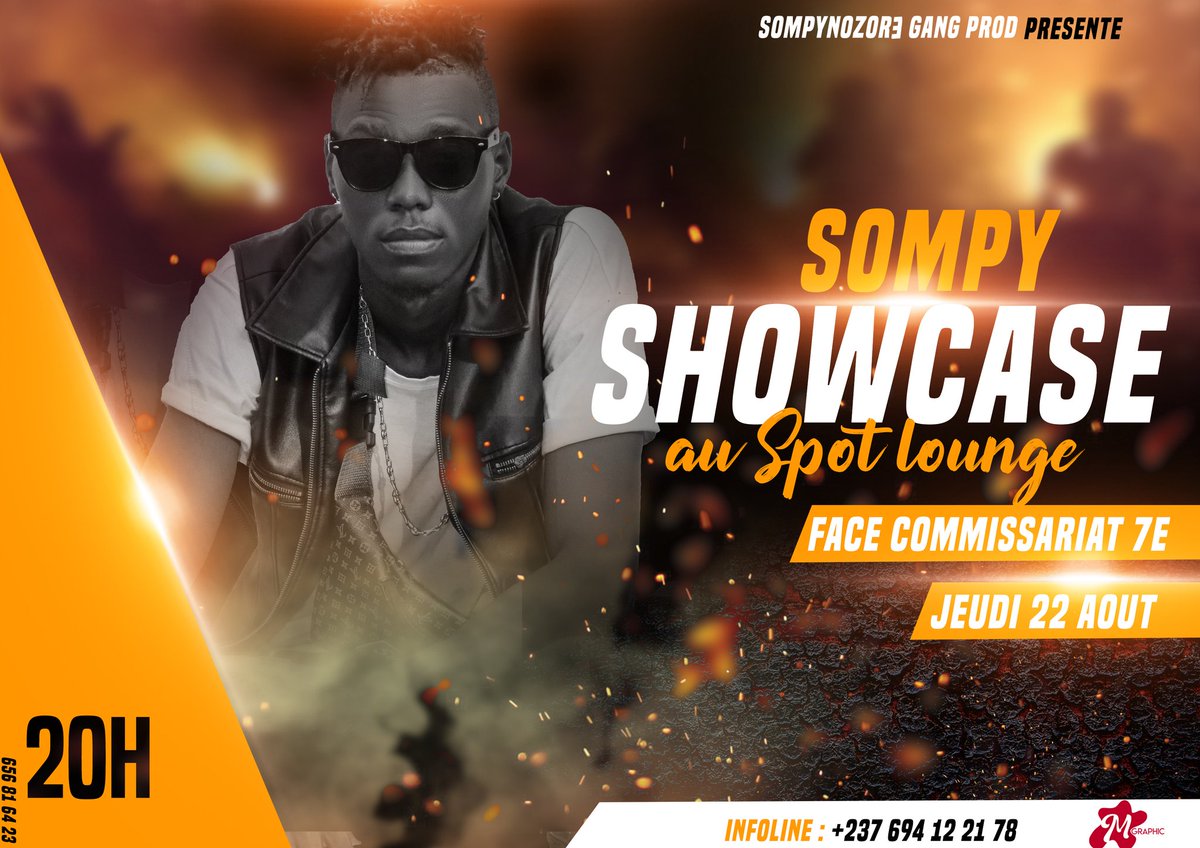 HenriTuring's tweet photo. Salut a tous. Je vous invite massivement au #SHOW_CASE de mon artiste @OfficielSompy au @Spotloungue face commissariat 7e https://t.co/EdHPQMJrFS
