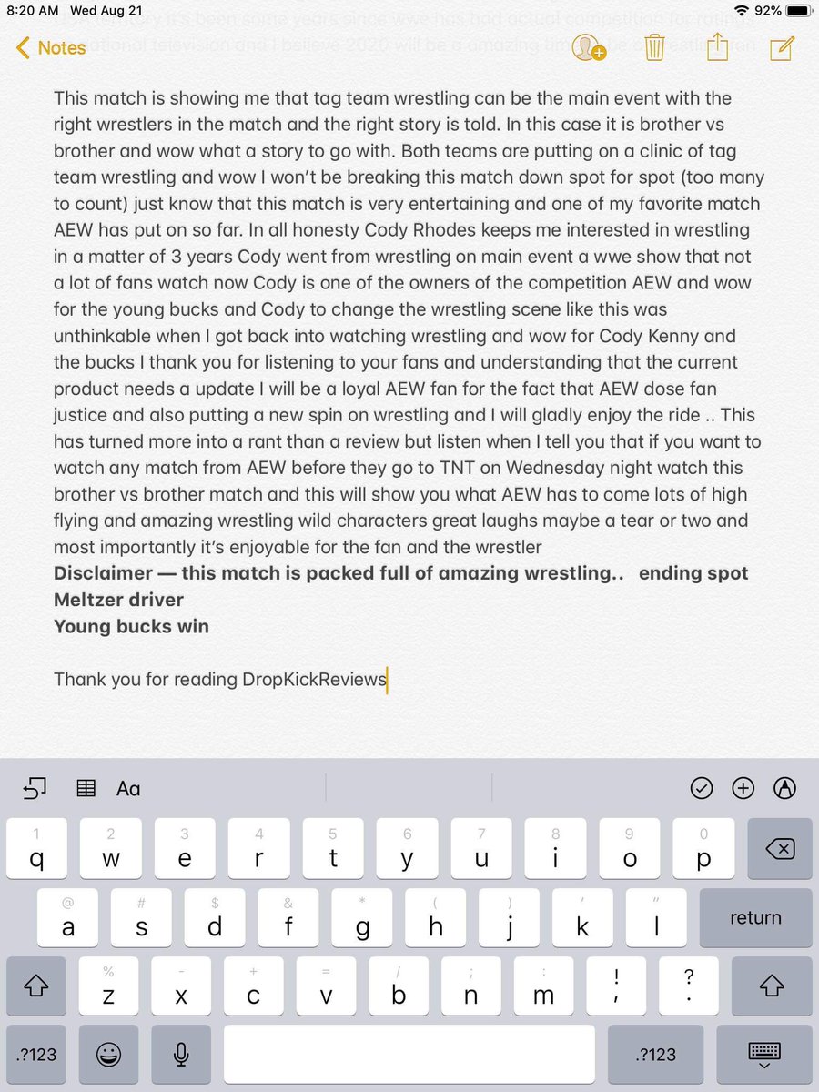 DropKickLee's tweet image. #fightforthefallen @CodyRhodes @dustinrhodes vs @MattJackson13 @NickJacksonYB sorry for the wait but wow this match might just be my favorite tag team match ive ever seen #DropKickReviews