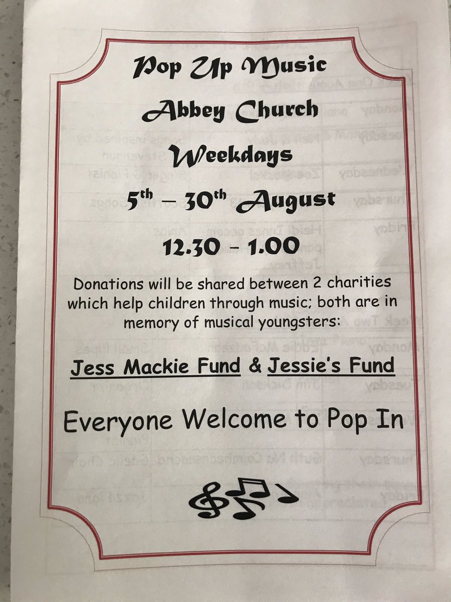 JAM081003's tweet photo. If you are in #northberwick and have some spare time we highly recommend listening to some lovely music at the pop up event currently on at the Abbey Church on the high street. @echcharity @elcourier https://t.co/WLzOriMUml
