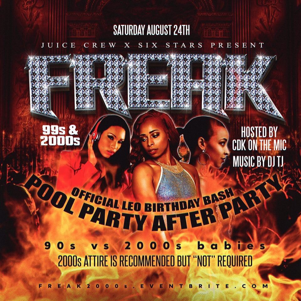 1400glock's tweet photo. Saturday August 24th ‼️
#TUS Presents
“ #Freak2000s “
POOL PARTY AFTER PARTY
@ TBA 👀
Hosted By @CDKonthemic
Music By @IamDjTj919
2000s Attire is Recommended ❌ Required
Tickets Here 🎟
https://t.co/Gf5B3TGy1V
#TurnUpSquad #KaressEnt #JuiceCrew #SixStars #ProdigyEnt https://t.co/JpYftKQJxb